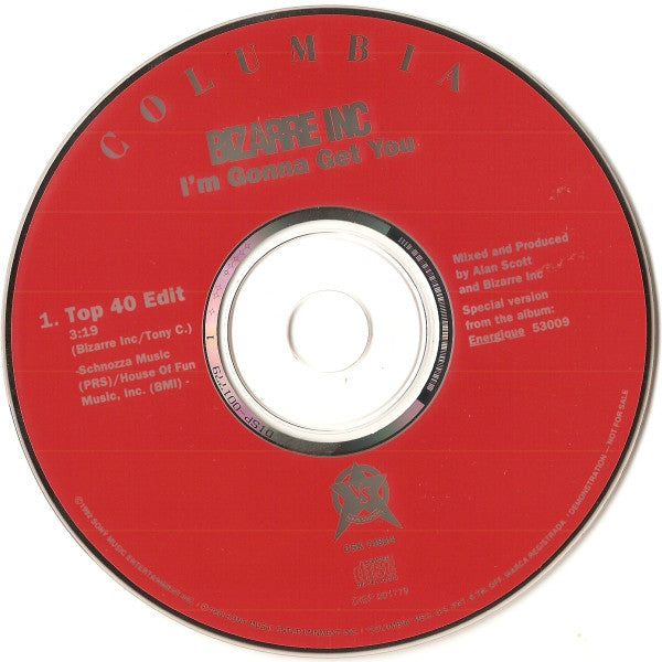 Bizarre Inc Featuring Angie Brown : I'm Gonna Get You (CD, Single, Promo)