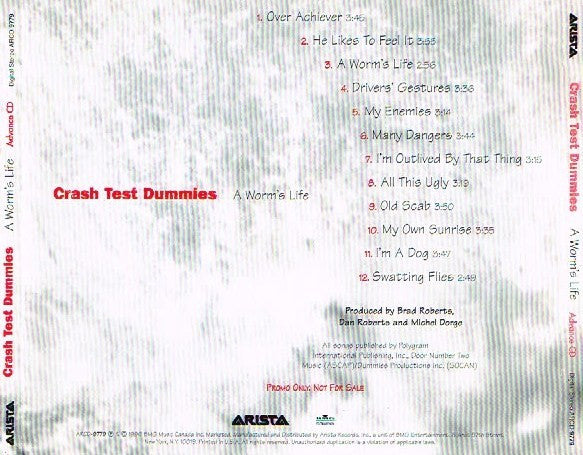Crash Test Dummies : A Worm's Life - Advance CD (CD, Advance, Album, Promo)