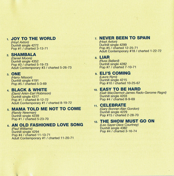 Three Dog Night : The Best Of Three Dog Night (CD, Comp, RE, RM)