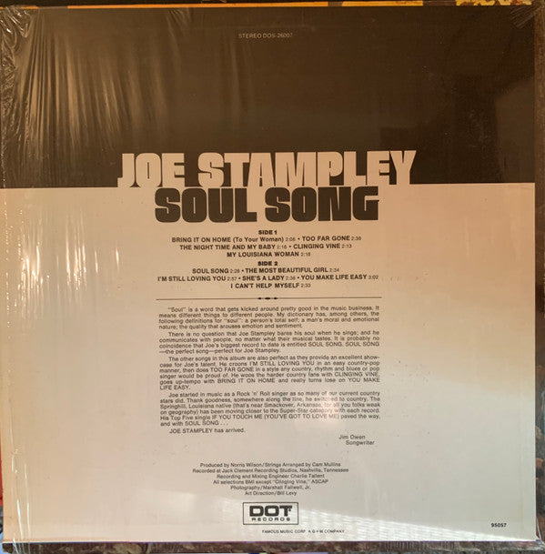 Joe Stampley : Soul Song (LP, Album, Club, Cap)