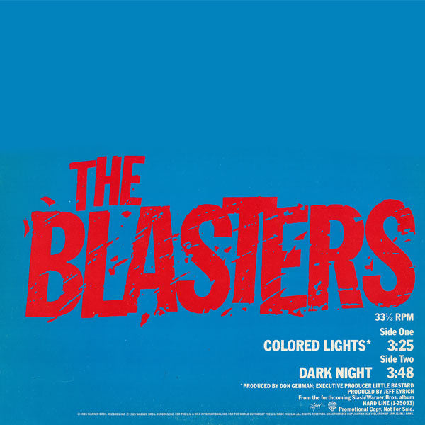 The Blasters : Colored Lights / Dark Night (12", Promo)