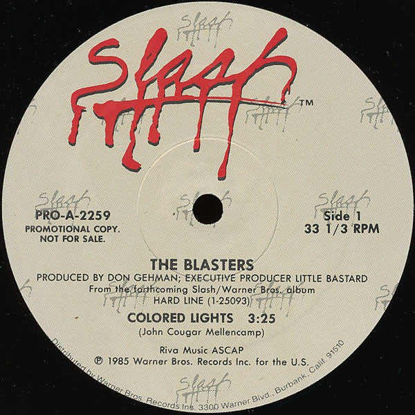 The Blasters : Colored Lights / Dark Night (12", Promo)
