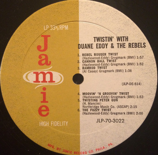 Duane Eddy And The Rebels : Twistin' With Duane Eddy (LP, Album, Mono)