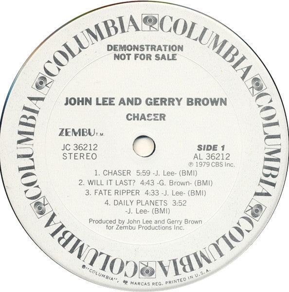 John Lee (3) & Gerry Brown : Chaser (LP, Album, Promo)