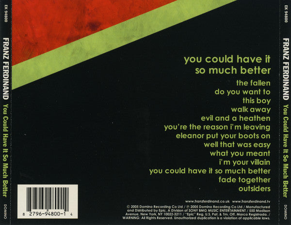 Franz Ferdinand : You Could Have It So Much Better (CD, Album)