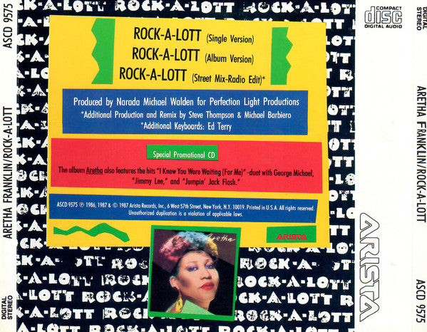 Aretha Franklin : Rock-A-Lott (CD, Single, Promo)