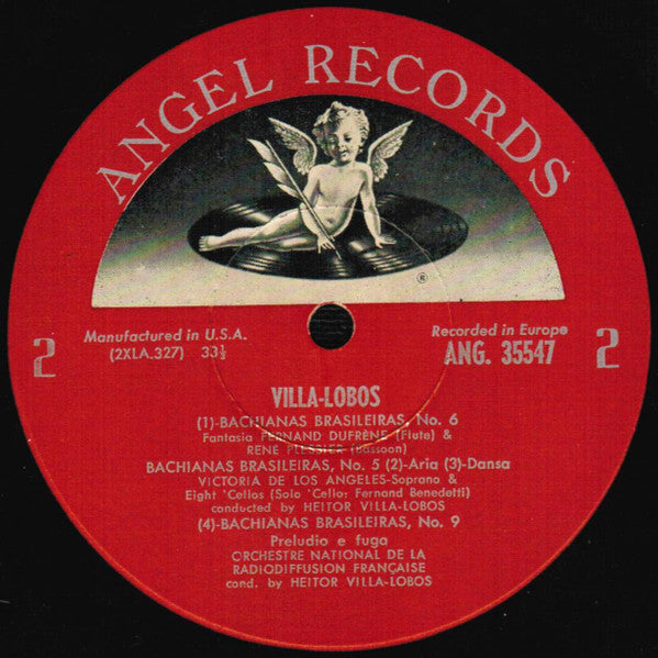 Heitor Villa-Lobos - Victoria De Los Angeles, Orchestre National De France : Bachianas Brasileiras, Nos. 2, 5, 6, & 9 (LP, Mono, Scr)