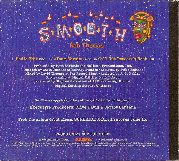 Santana Feat. Rob Thomas : Smooth (CD, Single, Promo)