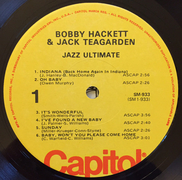 Bobby Hackett And Jack Teagarden : Jazz Ultimate (LP, Album)