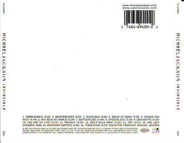 Michael Jackson : Invincible (CD, Album, Ltd, Red)