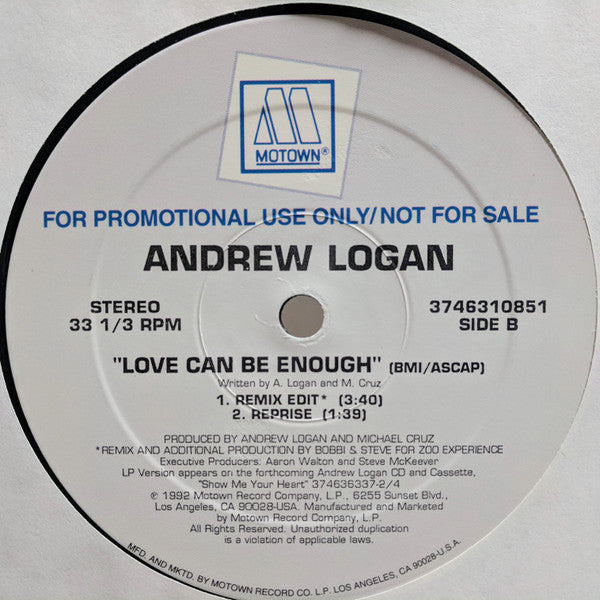 Andrew Logan : Love Can Be Enough (12", Promo)