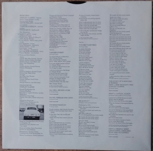 Stanley Clarke : Rocks, Pebbles And Sand (LP, Album, Pit)
