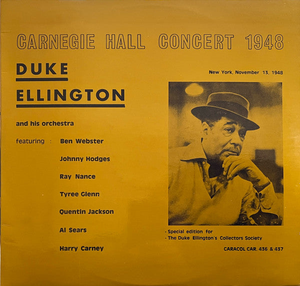 Duke Ellington And His Orchestra : Carnegie Hall Concert 1948 (2xLP, Gat)