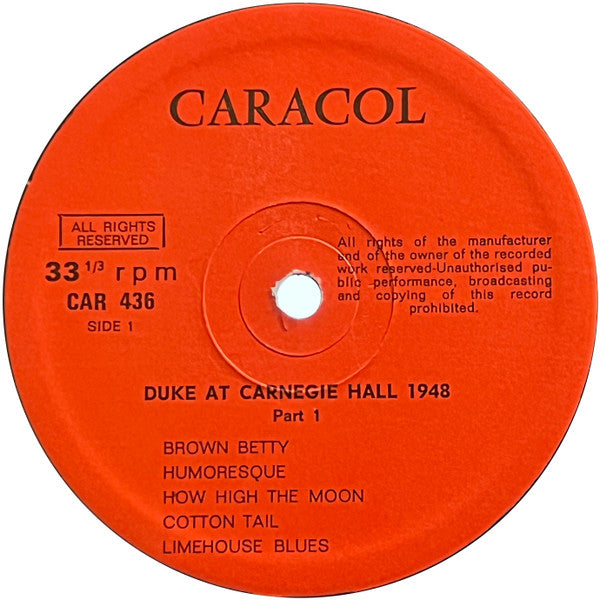 Duke Ellington And His Orchestra : Carnegie Hall Concert 1948 (2xLP, Gat)
