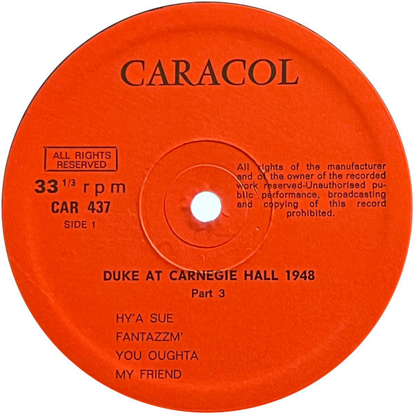 Duke Ellington And His Orchestra : Carnegie Hall Concert 1948 (2xLP, Gat)