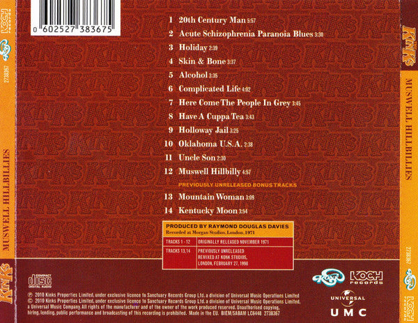 The Kinks : Muswell Hillbillies (HDCD, Album, RE, RM)