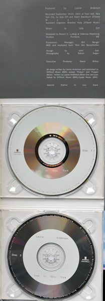 Laurie Anderson : Live At Town Hall New York City September 19-20, 2001 (2xCD, Album)