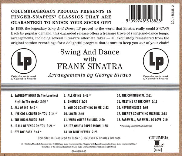 Frank Sinatra : Swing And Dance With Frank Sinatra (CD, Comp, Mono, RM)
