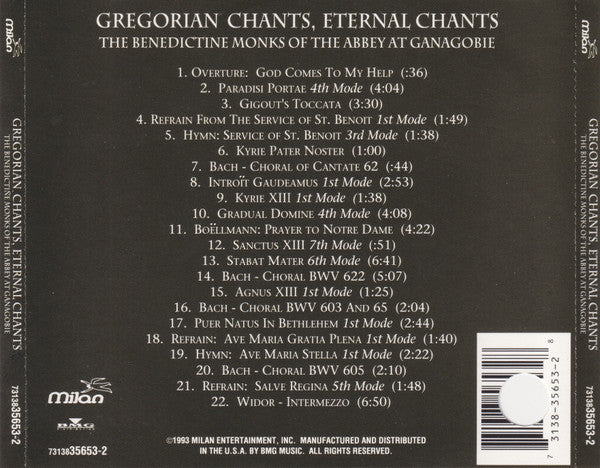 The Benedictine Monks Of The Abbey At Ganagobie* : Gregorian Chants, Eternal Chants (CD, Album)