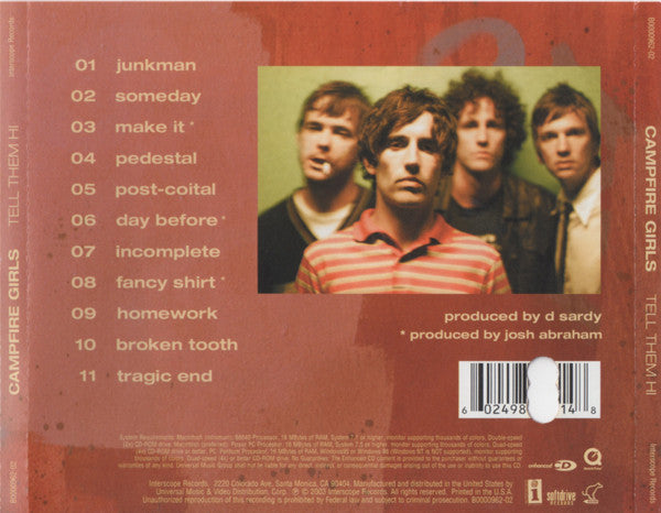 Campfire Girls : Tell Them Hi (CD, Album, Enh)