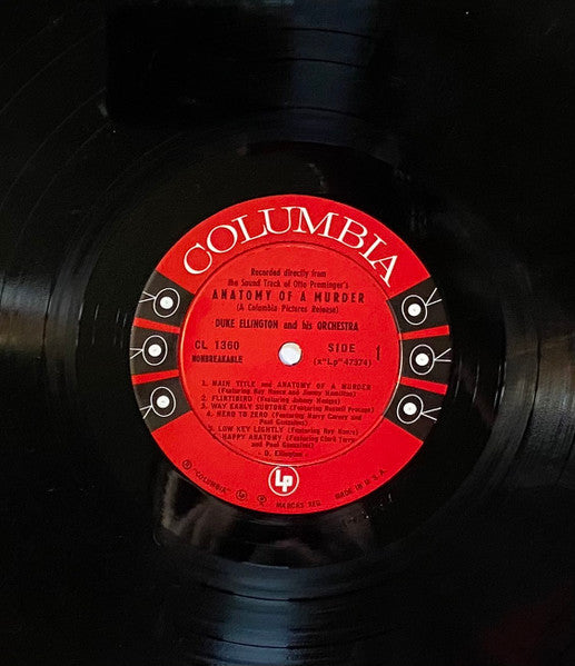 Duke Ellington And His Orchestra : Anatomy Of A Murder (From The Sound Track Of The Motion Picture) (LP, Album, Mono)