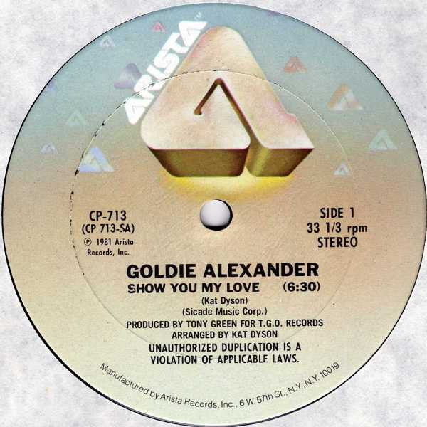 Goldie Alexander : Show You My Love (12")
