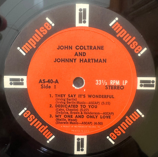 John Coltrane And Johnny Hartman : John Coltrane And Johnny Hartman (LP, Album, Gat)