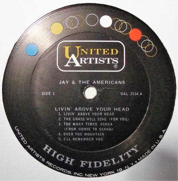 Jay & The Americans : Livin' Above Your Head (LP, Album, Mono)