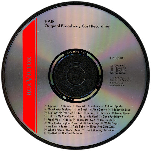 Various : Hair - The Original Broadway Cast Recording (CD, Album, RE, RM, Son)