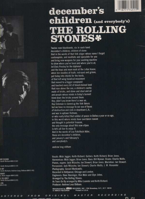 The Rolling Stones : December's Children (And Everybody's) (LP, Album, RE, RM)