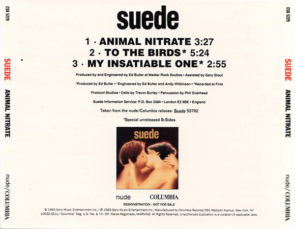 Suede : Animal Nitrate (CD, Single, Promo)