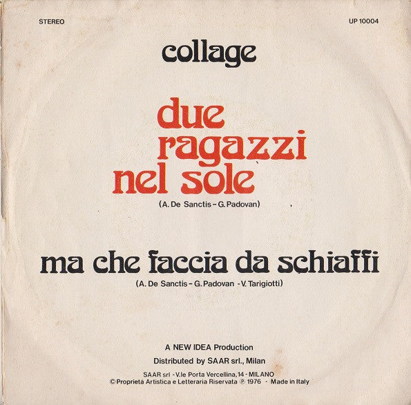 Collage (11) : Due Ragazzi Nel Sole (7")