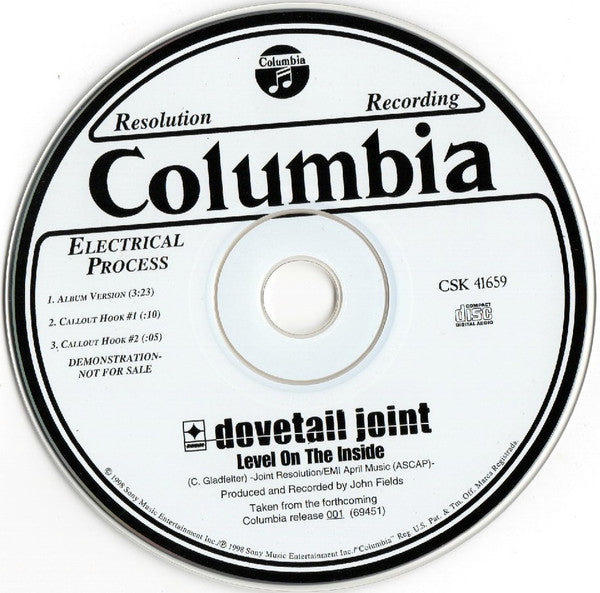Dovetail Joint : Level On The Inside (CD, Single, Promo)
