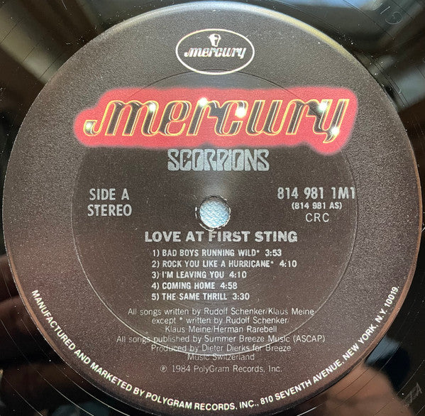 Scorpions : Love At First Sting (LP, Album, Club)