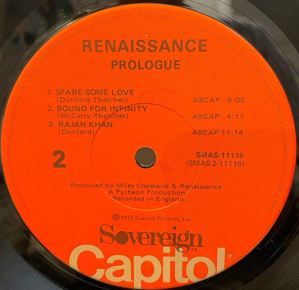 Renaissance (4) : Prologue (LP, Album, RE,  Pr)