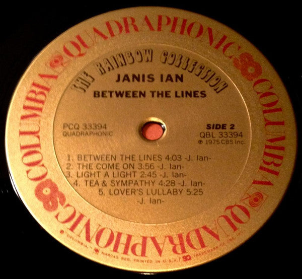 Janis Ian : Between The Lines (LP, Album, Quad)