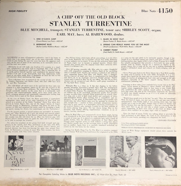 Stanley Turrentine : A Chip Off The Old Block (LP, Album, Mono)