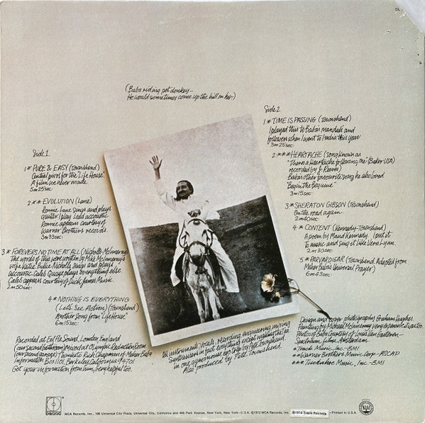 Peter Townshend* : Who Came First (LP, Album, Pin)
