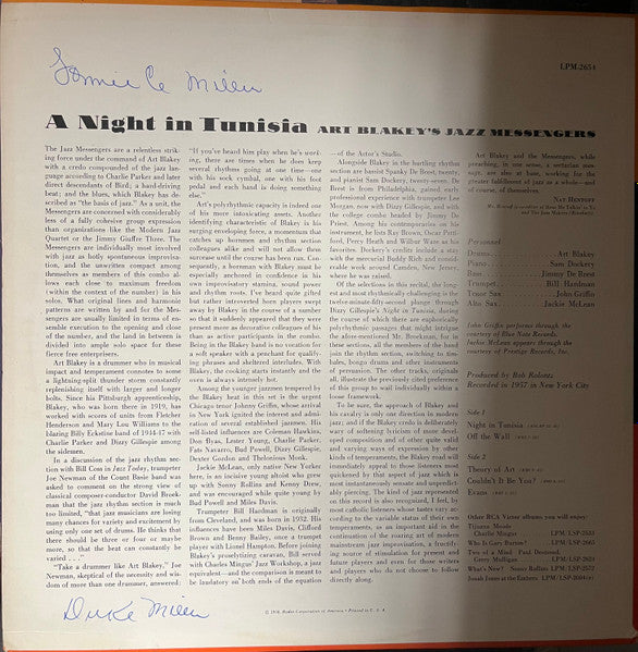 Art Blakey & The Jazz Messengers : A Night In Tunisia (LP, Album, Mono, RE)