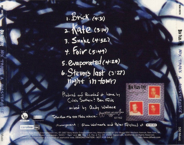Ben Folds Five : Mix Tape's A Masterpiece (A Sampling Of Songs From... Whatever And Ever Amen) (CD, Promo, Smplr)