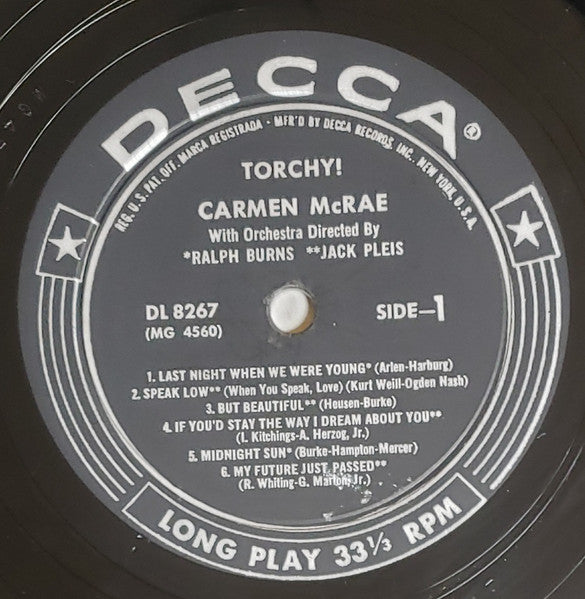 Carmen McRae : Torchy! (LP, Mono)