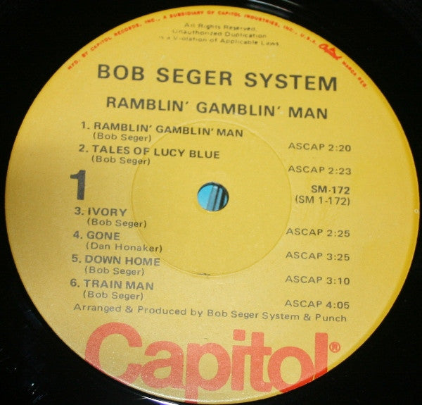 The Bob Seger System* : Ramblin' Gamblin' Man (LP, Album, RE, Jac)