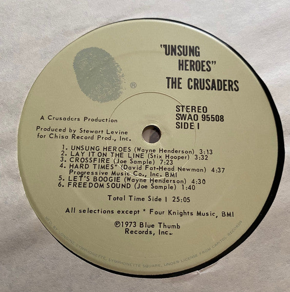 The Crusaders : Unsung Heroes (LP, Album, Club, Cap)