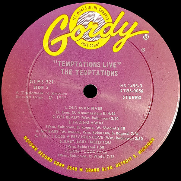 The Temptations : Temptations Live! (LP, Album)