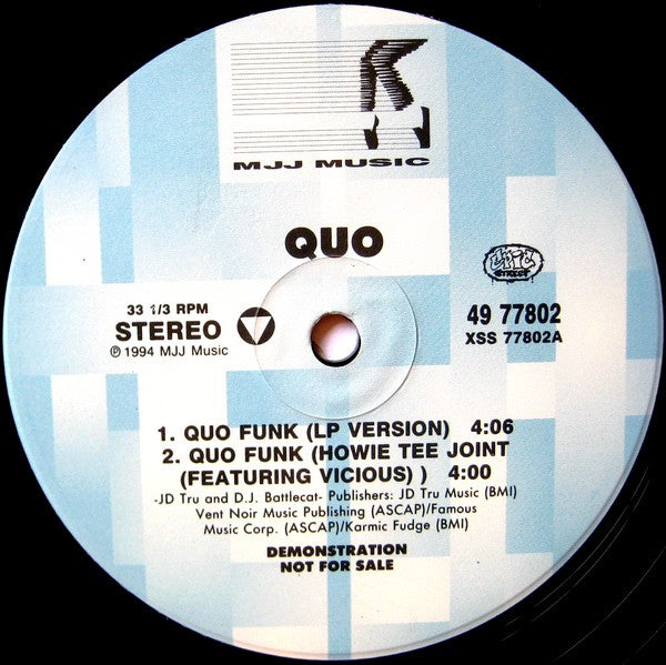 Quo : Quo Funk (12", Single, Promo)