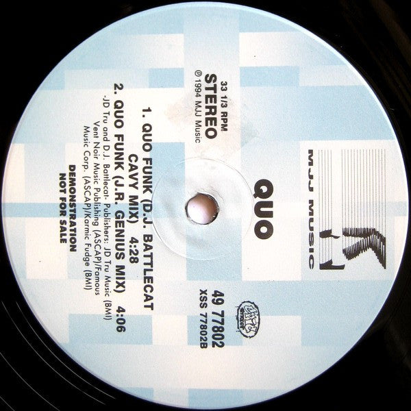 Quo : Quo Funk (12", Single, Promo)