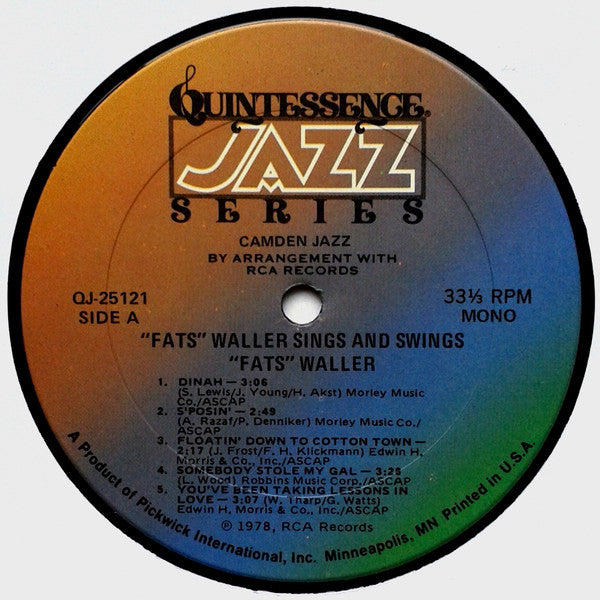 Fats Waller : Sings And Swings (LP, Comp)