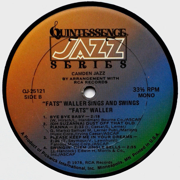 Fats Waller : Sings And Swings (LP, Comp)