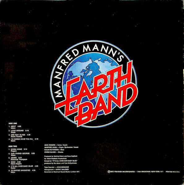 Manfred Mann's Earth Band : Glorified Magnified (LP, Album, Gat)