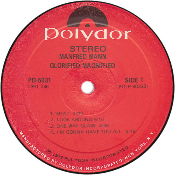 Manfred Mann's Earth Band : Glorified Magnified (LP, Album, Gat)